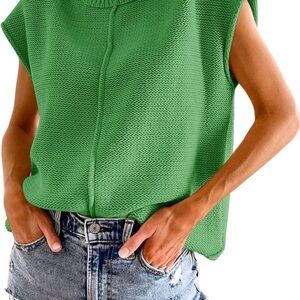 Green Sleeveless Knit Top